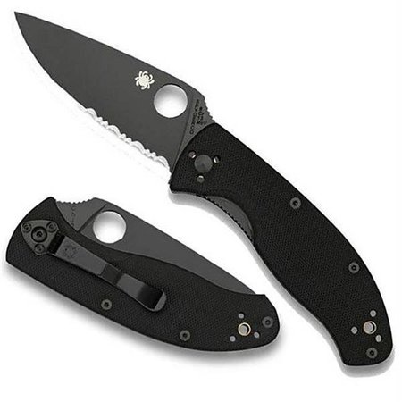 Spyderco Spyderco Tenacious  Black G-10 Handle  Black Blade  ComboEdge C122GBBKPS